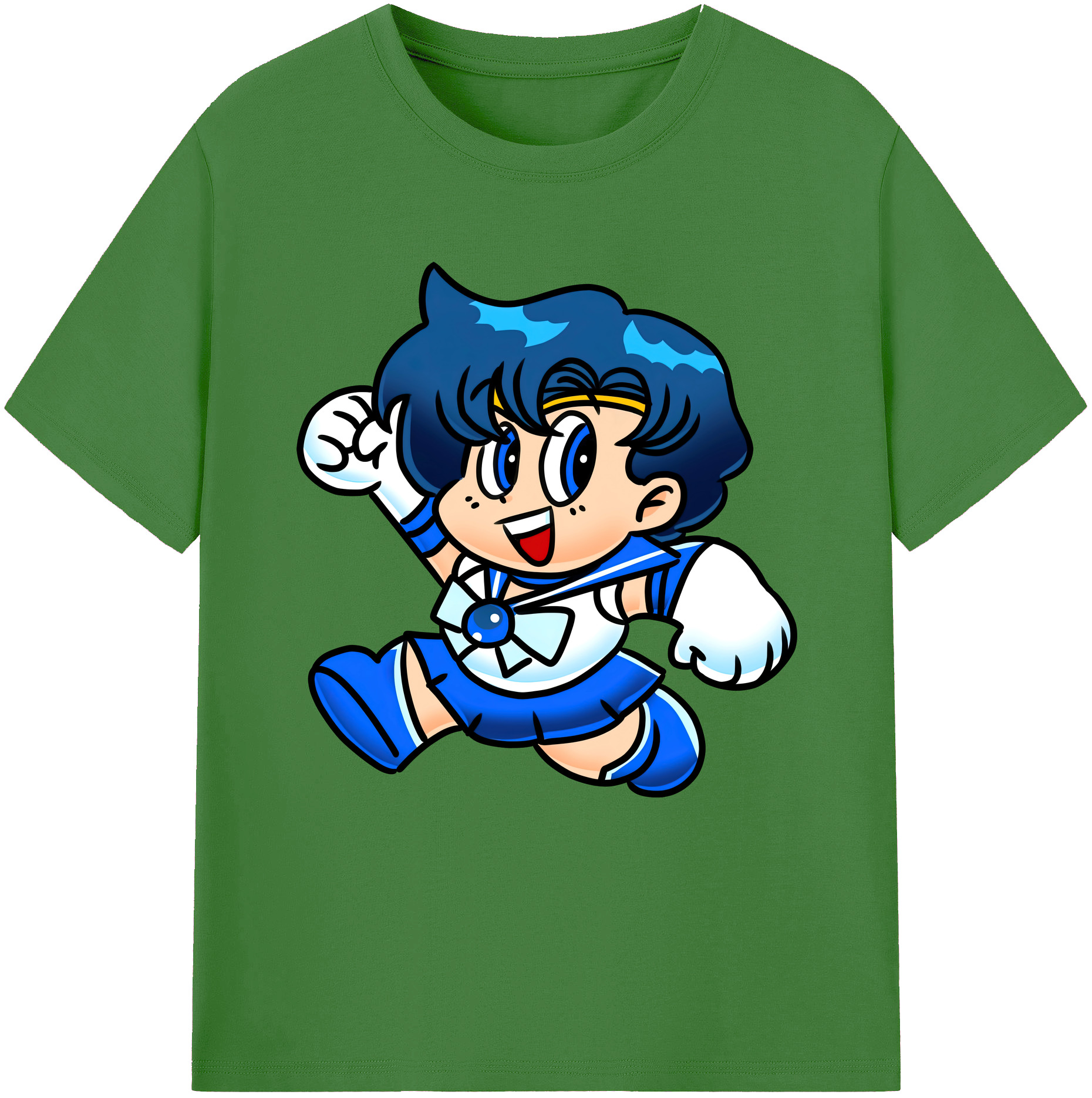 （画像用） 美少女戦士セーラームーン 水野 亜美 みずの あみ Sailor Moon Mizuno Ami レディースカジュアルプリントTシャツ（綿100％）